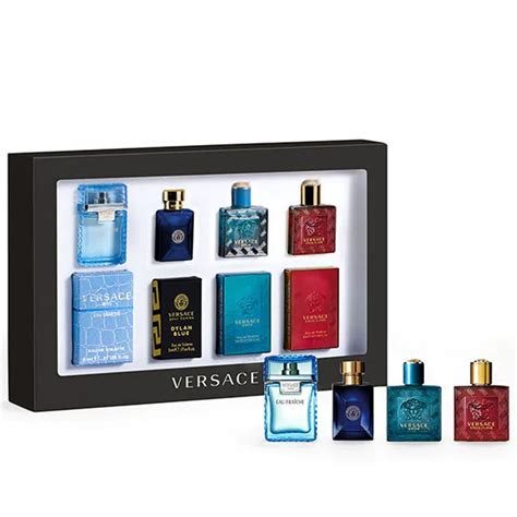 versace men's fragrance gift set|miniature men's aftershave sets.